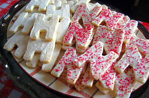 Merriment Alphabet Cookies We cohosted a couple's BBQ last July to