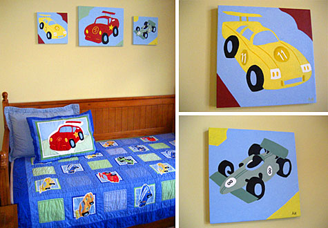 Painting  Kids Room on Car Racing Wall Art For Kids Rooms Jpg