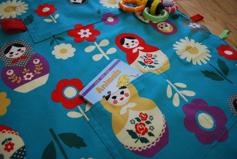 Merriment :: Kid's Travel Toy Blanket with Velcro Loops and Ribbon  Tags free DIY tutorial and pattern template craft project for Merriment  Design by Kathy Beymer at MerrimentDesign.com