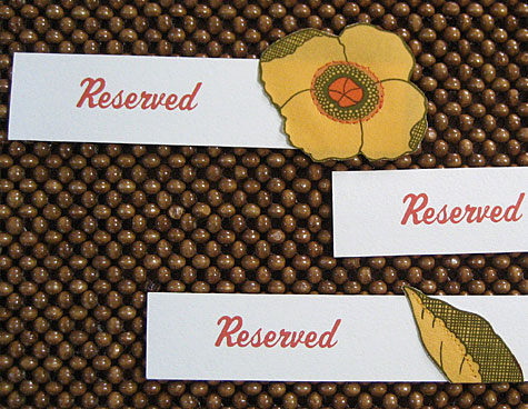 Merriment Reserved signs for wedding ceremony by Kathy Beymer