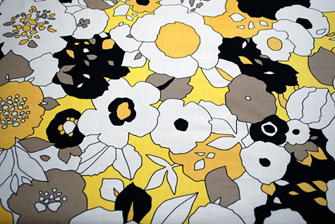 Natalie had found this lovely yellow black white and khaki fabric that has