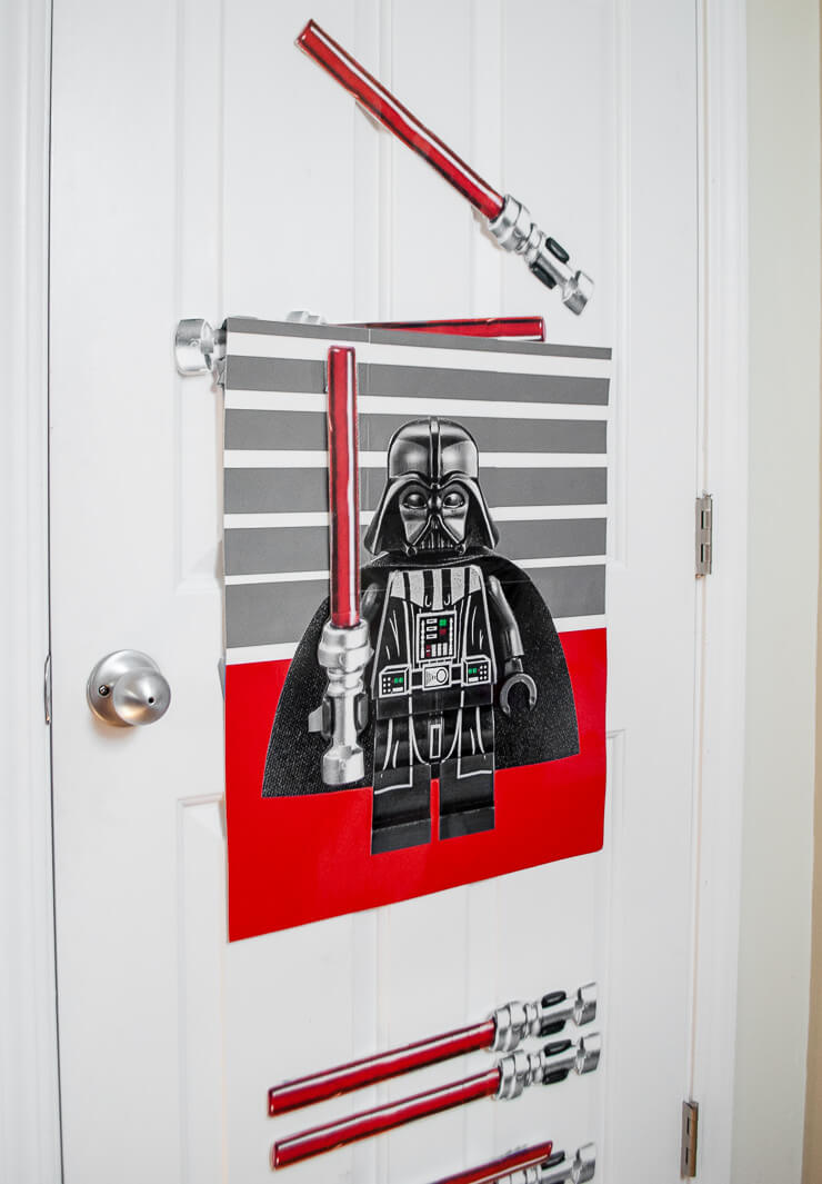 Star Wars DIY Birthday Party Game Pin The Lightsaber On Darth Vader