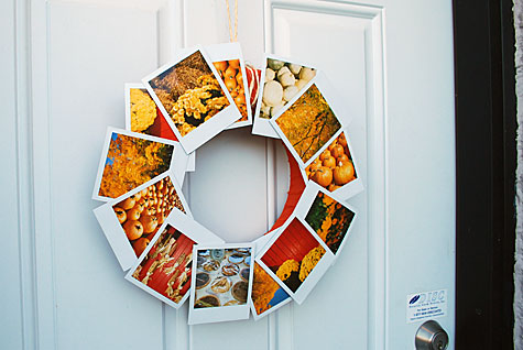 Merriment :: Urban wreath for fall using Polaroids by Kathy Beymer and Heather Crosby