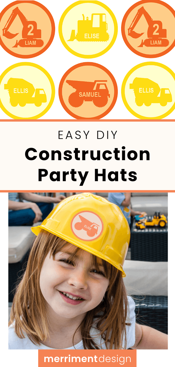 DIY Construction Party Hats for Construction Birthday Party Favors