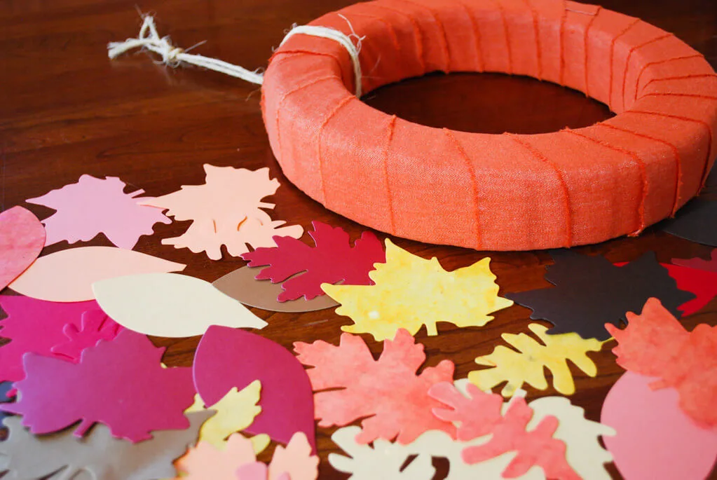 Making a DIY fall wreath