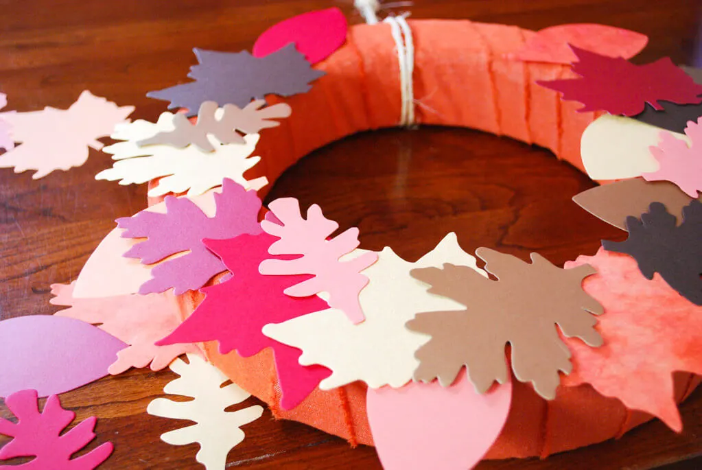 Making a DIY fall wreath