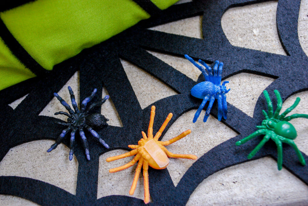Plastic spiders with VELCRO on the back