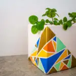 DIY painted geometric planter