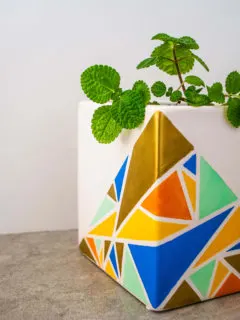 DIY painted geometric planter