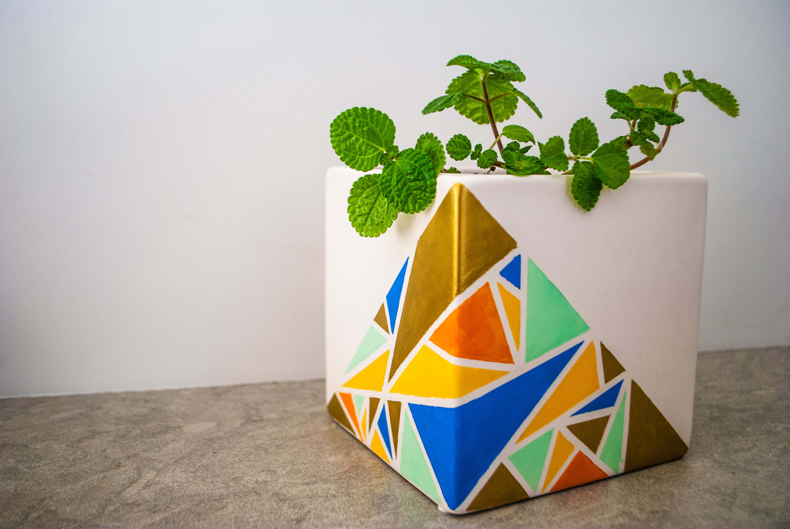 Geometric Painted Pots Easy DIY Idea Merriment Design