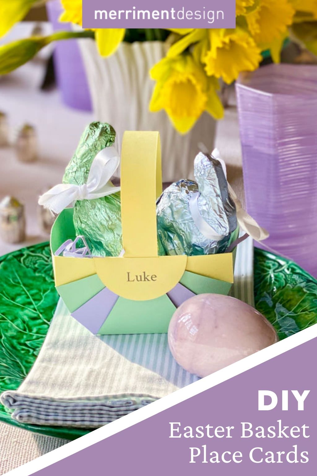 DIY Easter basket place cards for the Easter table