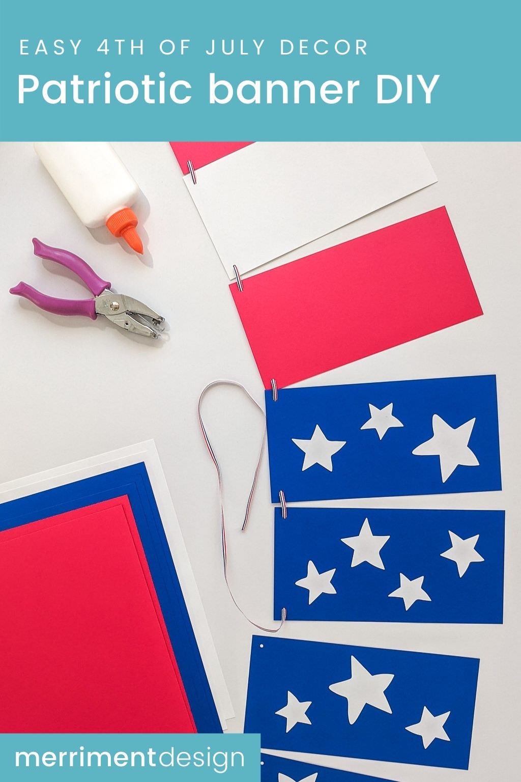 Easy patriotic July 4th banner DIY