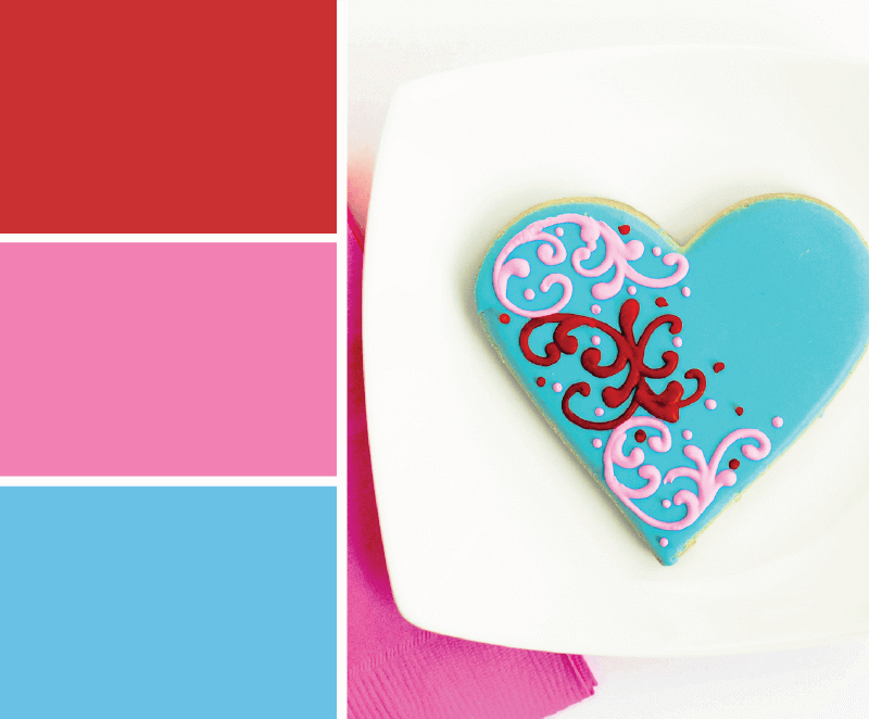 Color Inspiration: Heart Sugar Cookies for Valentine's Day