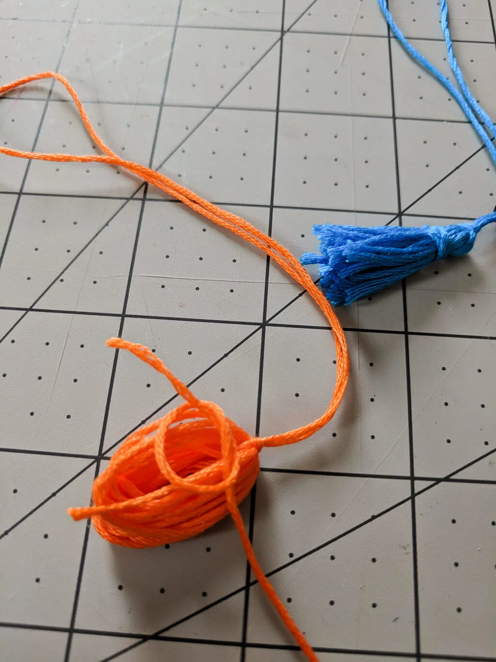 Making DIY tassels from embroidery floss