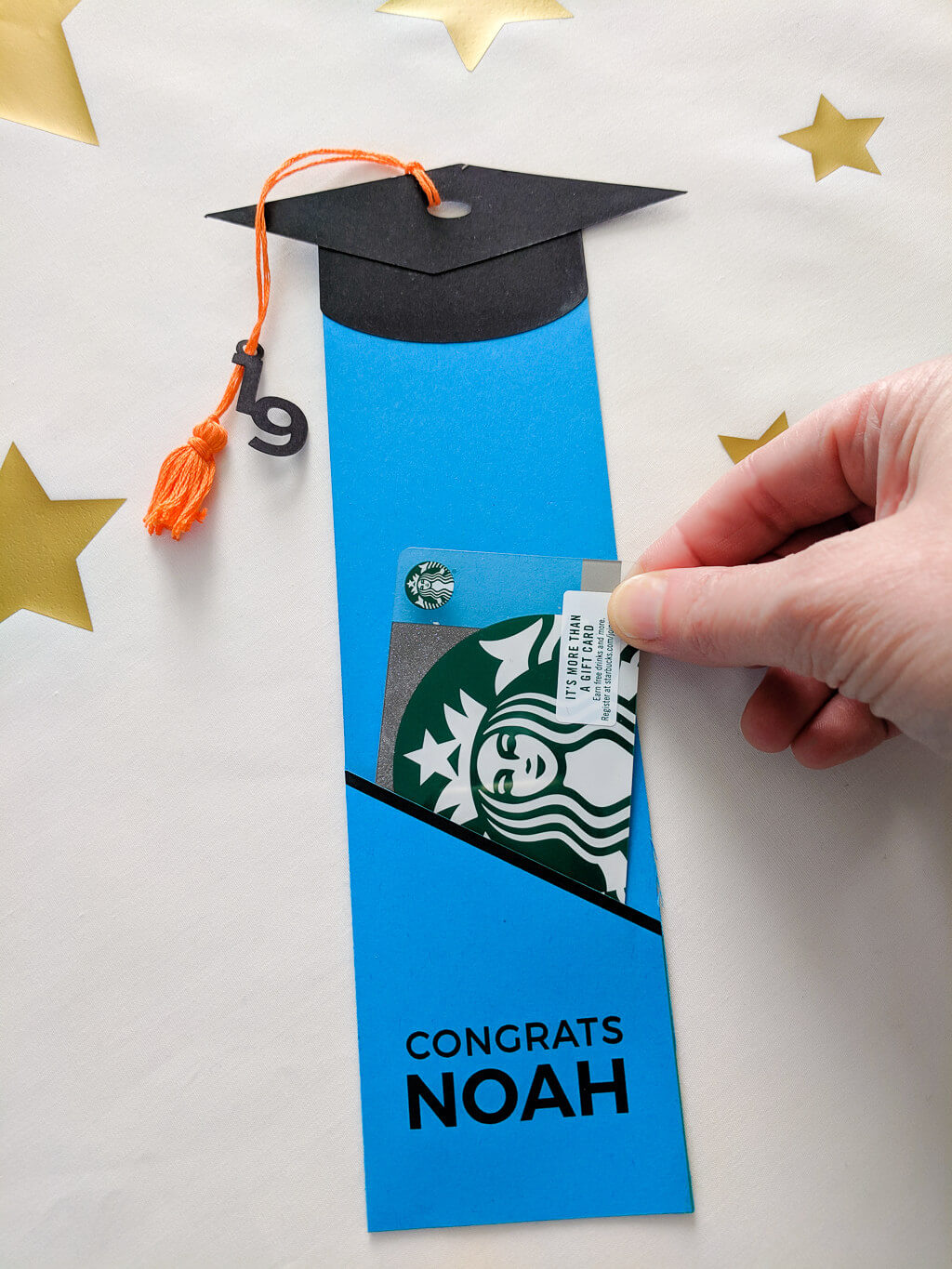 DIY graduation gift card holder and bookmark