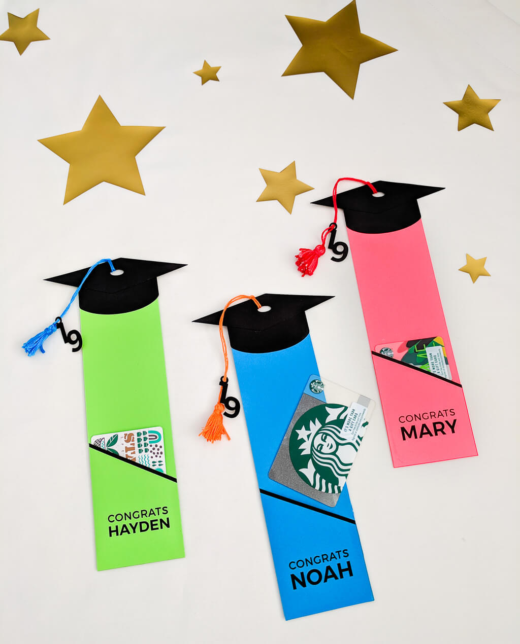 DIY graduation gift card holder and bookmark