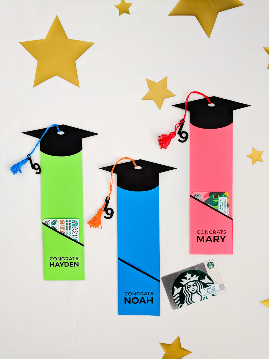 DIY graduation gift card holder and bookmark