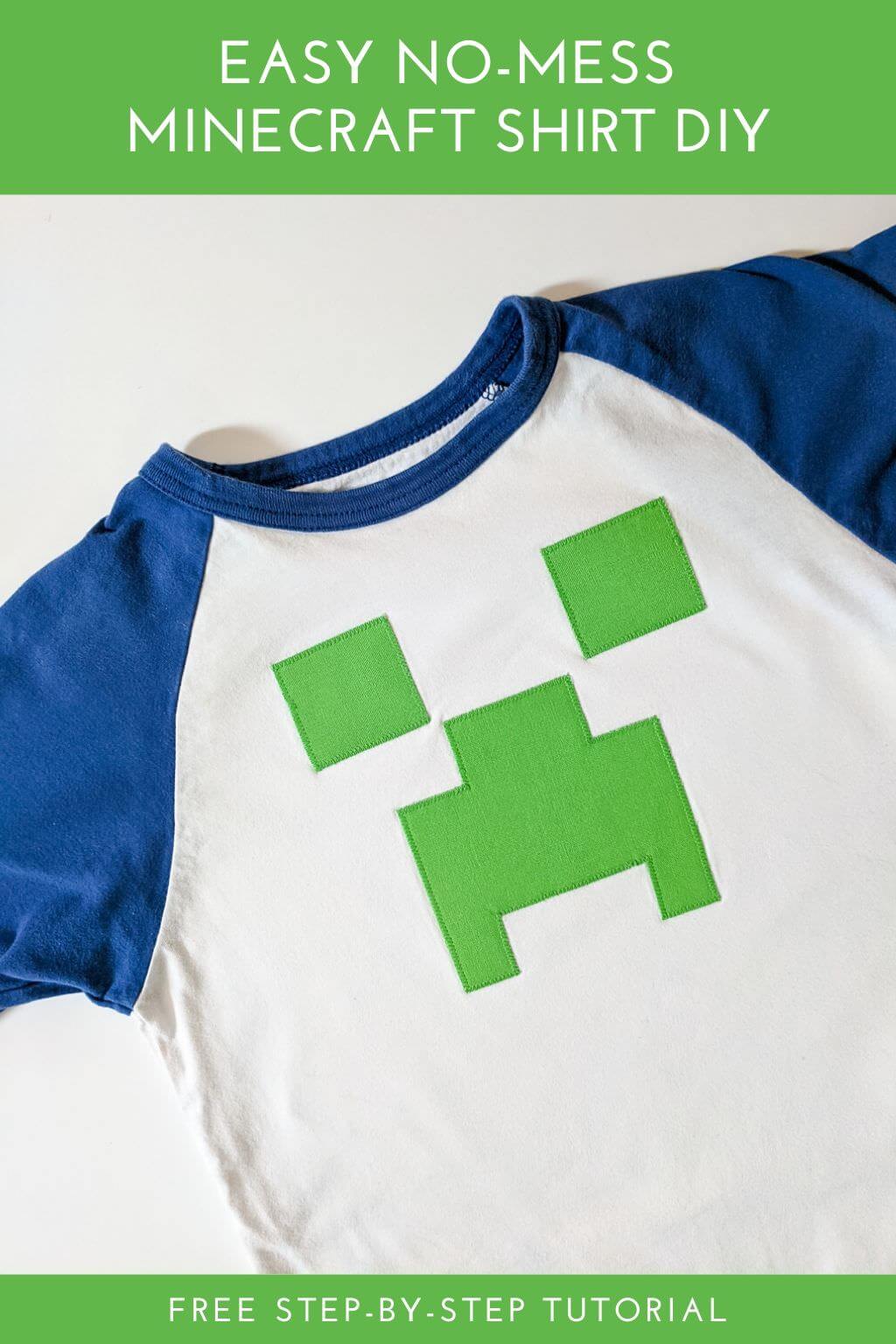 DIY Minecraft birthday tshirt with Creeper face