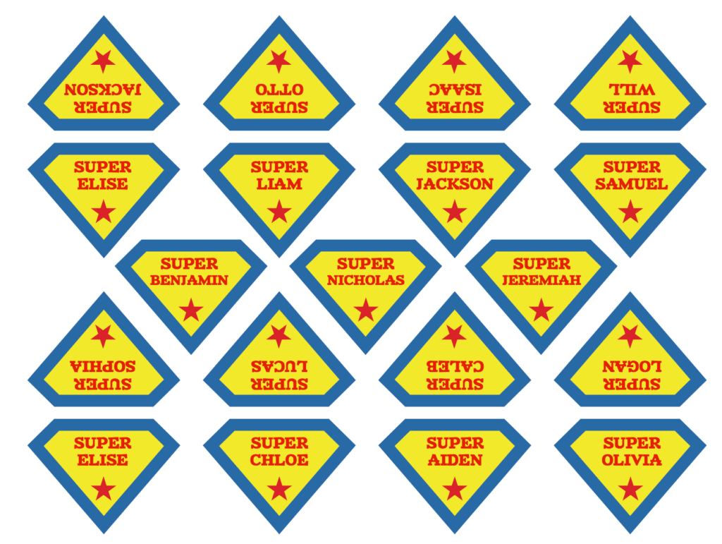 Super Hero Personalized Shield Cupcake Toppers