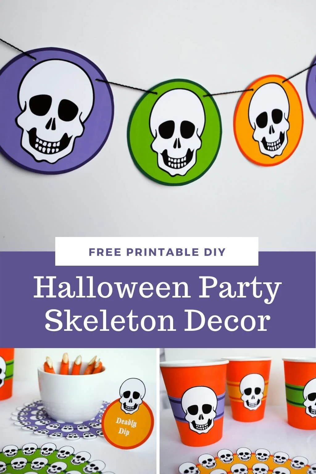 DIY Skeleton Free Printable Halloween Party Decorations