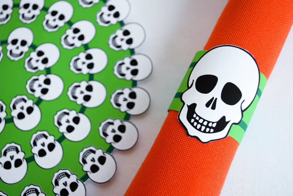 DIY Free Printable Halloween Skeleton Napkin Rings