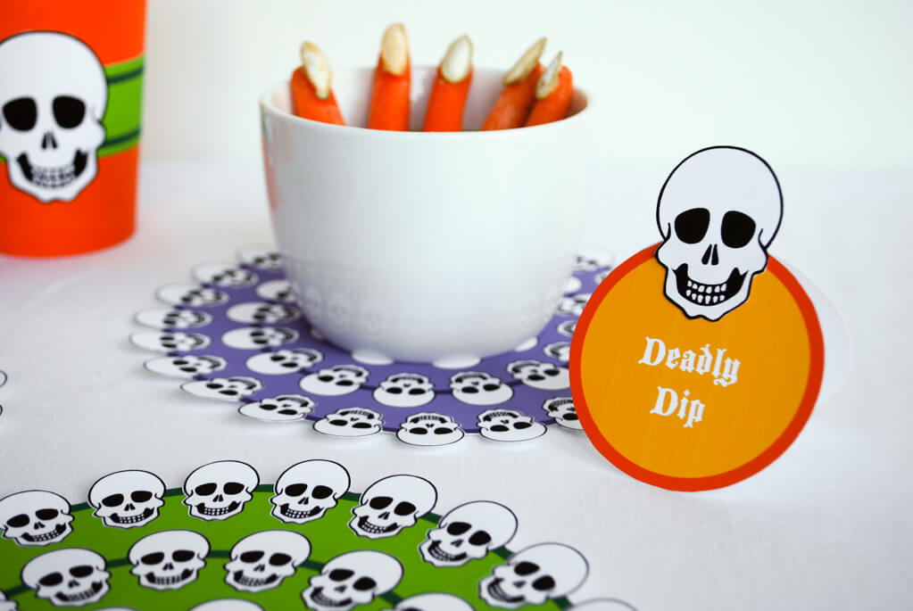 DIY Halloween table food labels free printable template