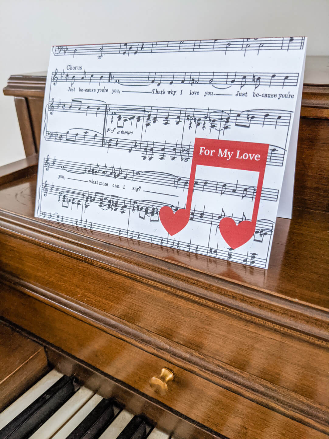 Music Valentine's Day Card DIY from Vintage Sheet Music Free Printable Merriment Design