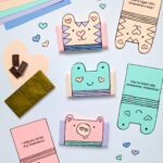Toad, Tiger and Pig animal puns valentines DIY wrapped chocolate candy bars free printable templates