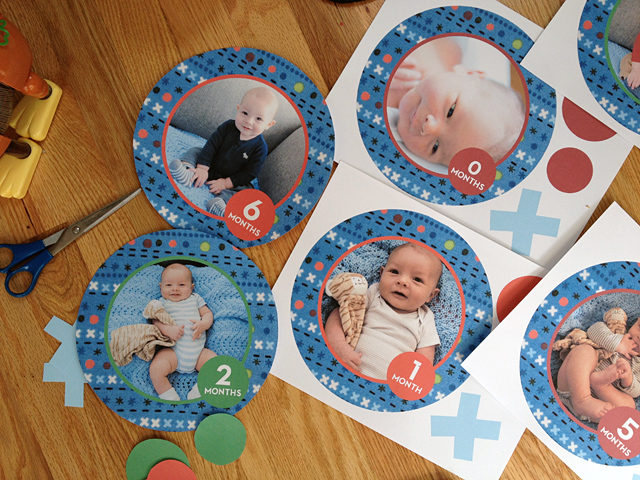 Baby month by month photo idea for a 1st birthday party