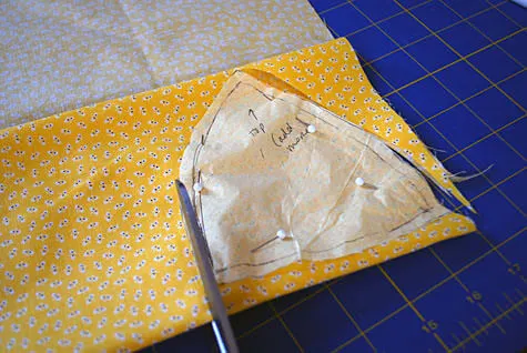 Cutting out baby bonnet pattern
