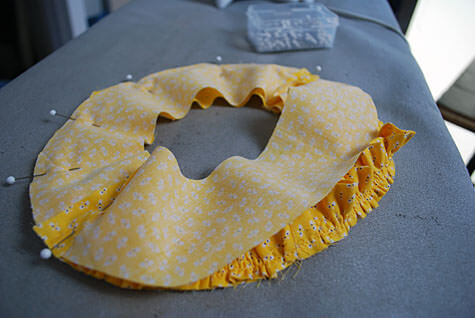 Sewing a baby bonnet