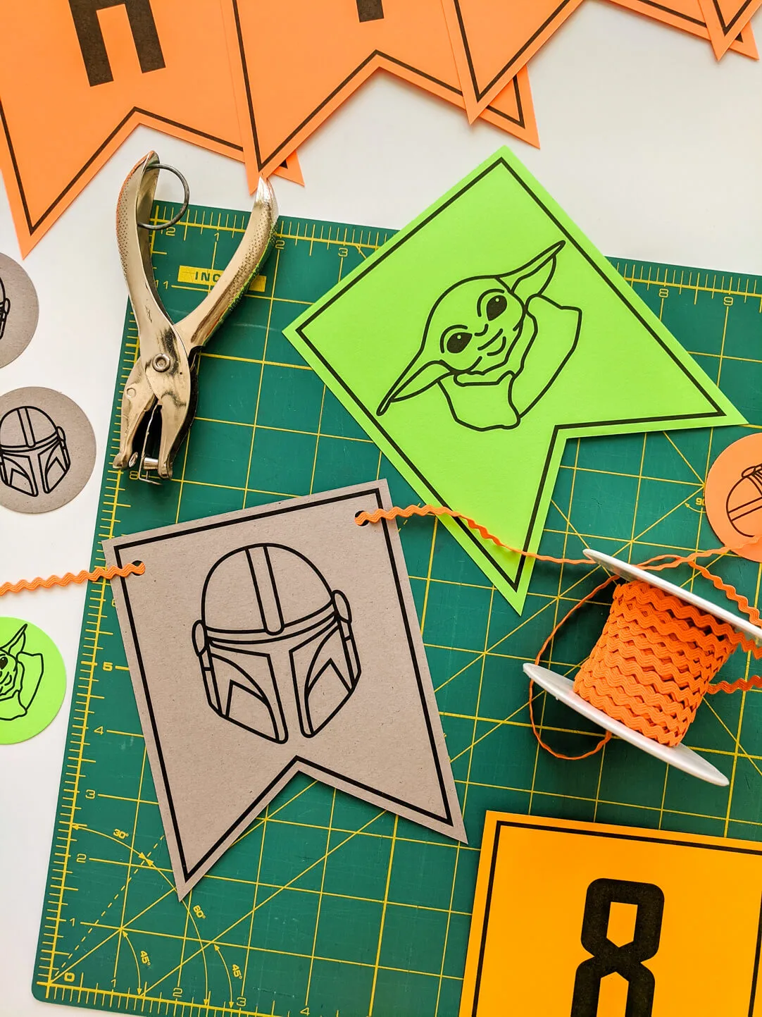 Printable Mandalorian happy birthday banner