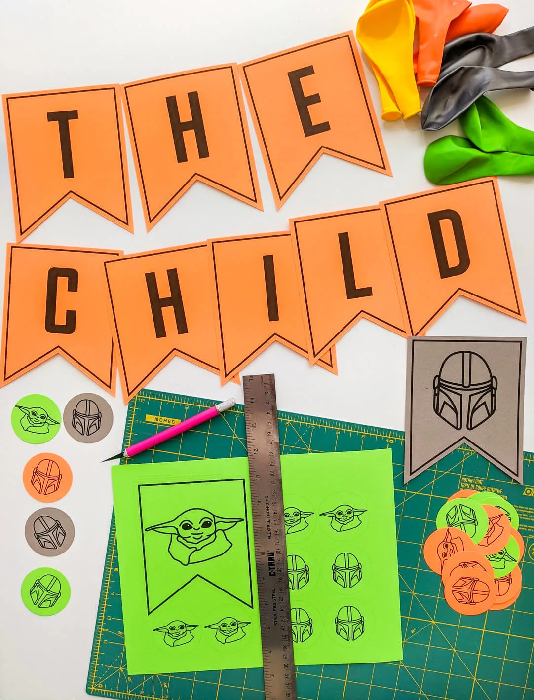 The Child Baby Yoda printable birthday banner DIY