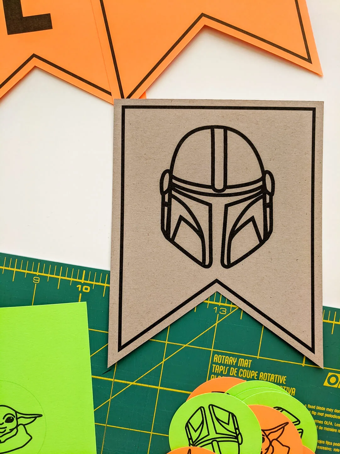 Printable Mandalorian happy birthday banner