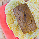 Banana pumpkin bread recipe with less sugar, coconut oil, healthier flours and pumpkin pie spices. Make mini-loaves or full size (I like to make mini-loaves and freeze).