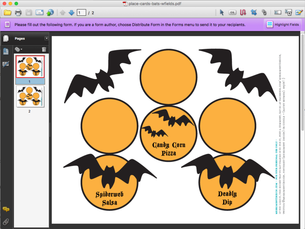 Halloween party food table markers - Bats! Just type to personalize for your Halloween party food. #halloweenparty #foodmarkers #bats