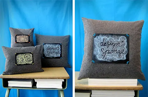 Merriment :: Chalkboard pillows by Kathy Beymer, Photo and Styling by Heather Crosby