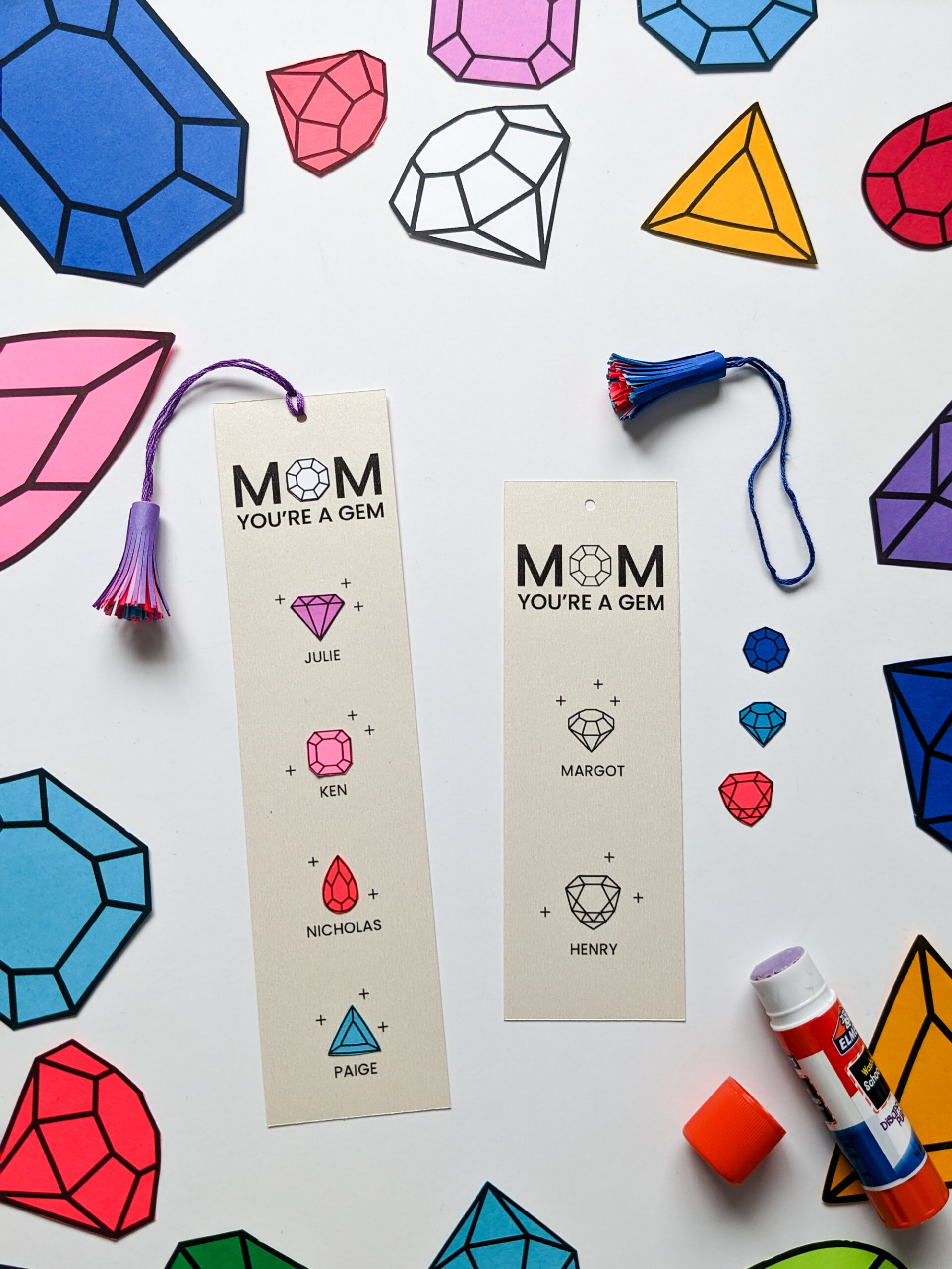 Personalized Mother's Day bookmarks DIY gift for Mom