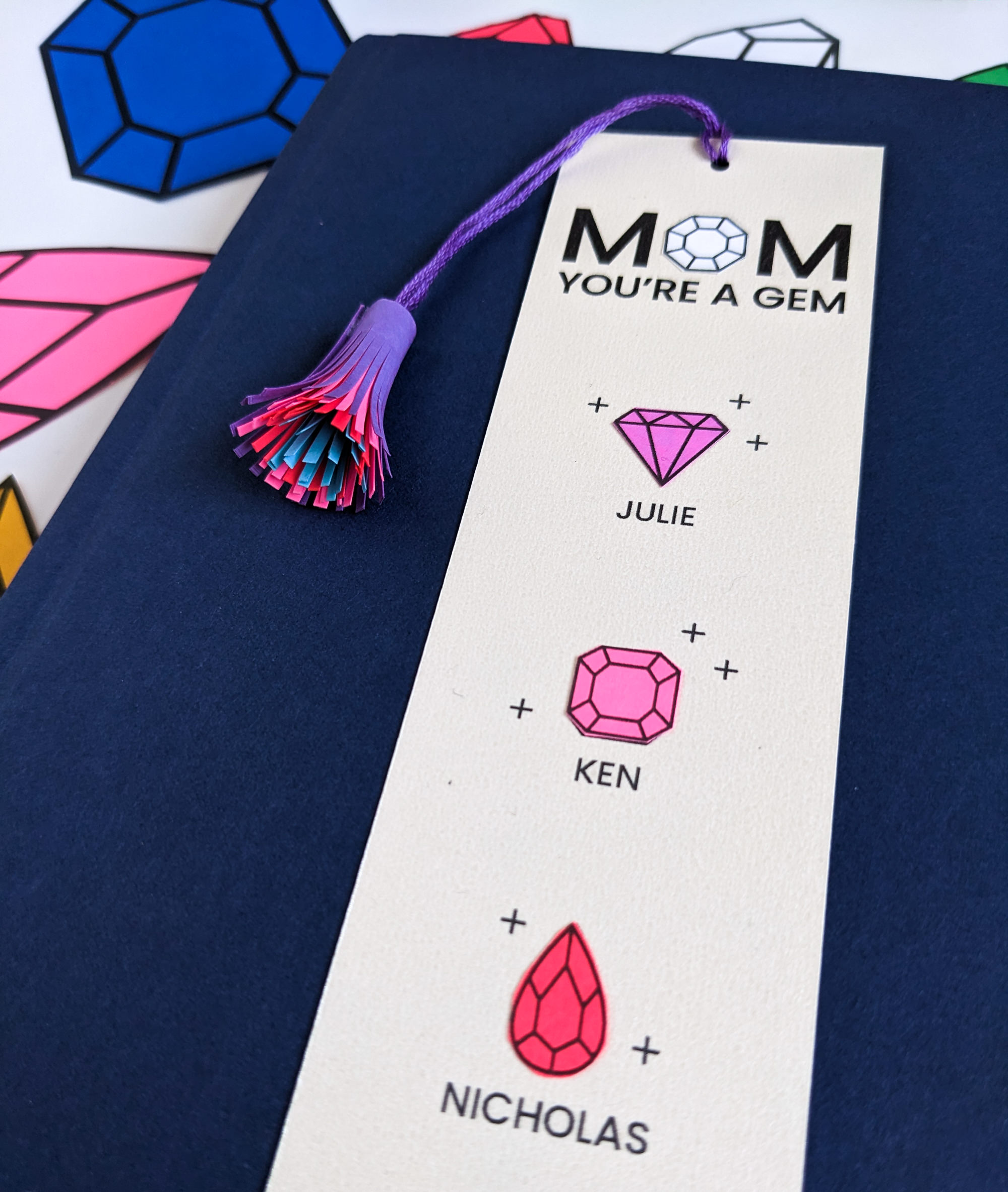 Printable Mother's Day bookmark with DIY paper tassel