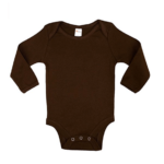 Brown long-sleeved baby onesie