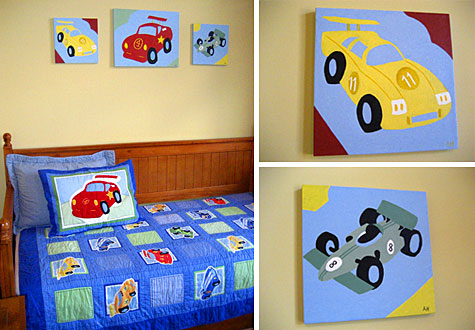 Car racing wall art DIY