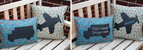 Merriment :: Chalkboard pillows by Kathy Beymer