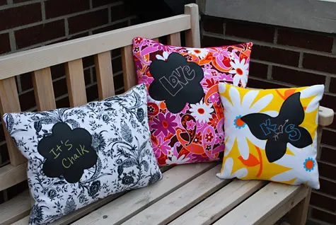 Merriment :: Chalkboard pillows by Kathy Beymer