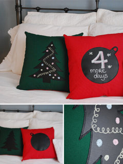 Chalkboard pillows for Christmas