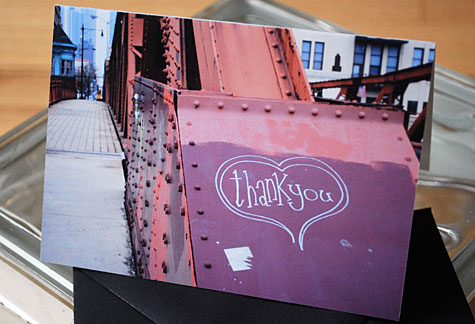 Chicago Avenue Bridge Graffiti Urban Free Printable Thank You Card, Chicago IL