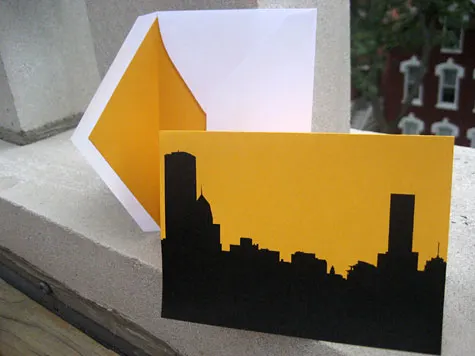 Merriment :: Chicago Skyline Note Cards and Lined Envelopes by Kathy Beymer