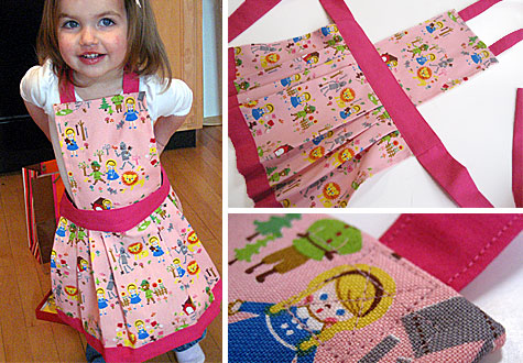 Kid's pleated apron sewing pattern