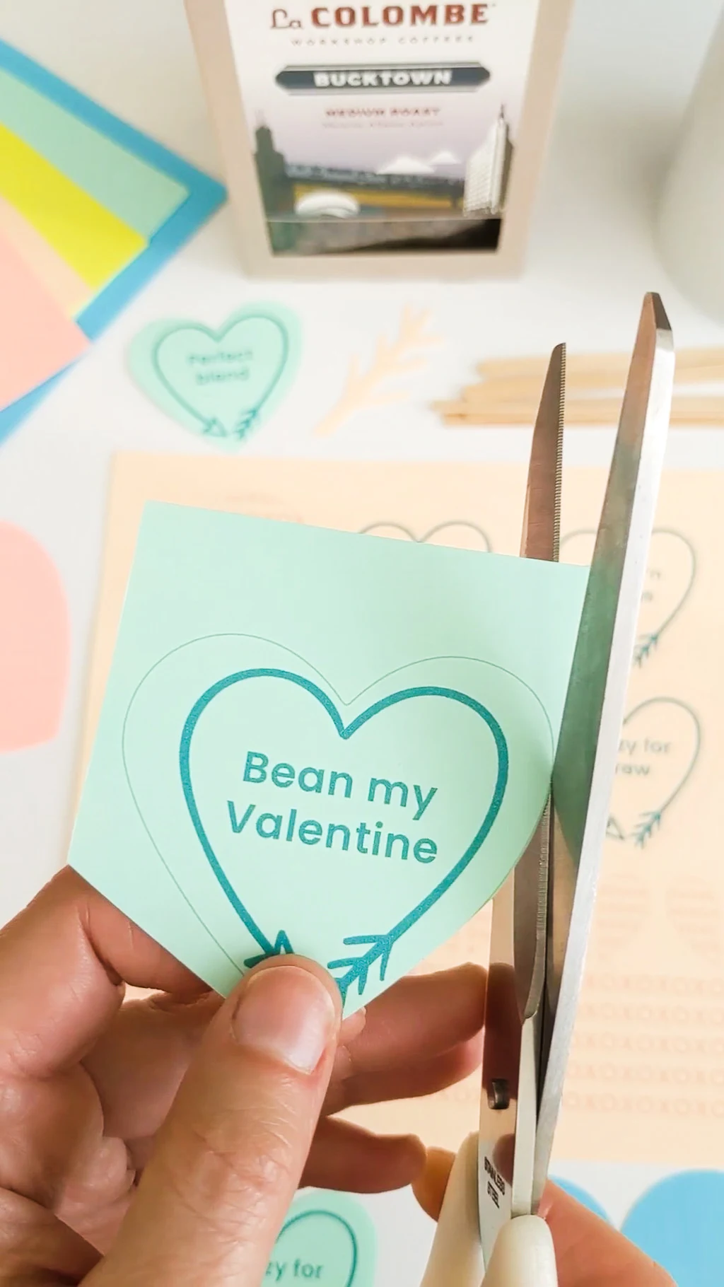 Bean my Valentine free printable hearts for Valentine's Day