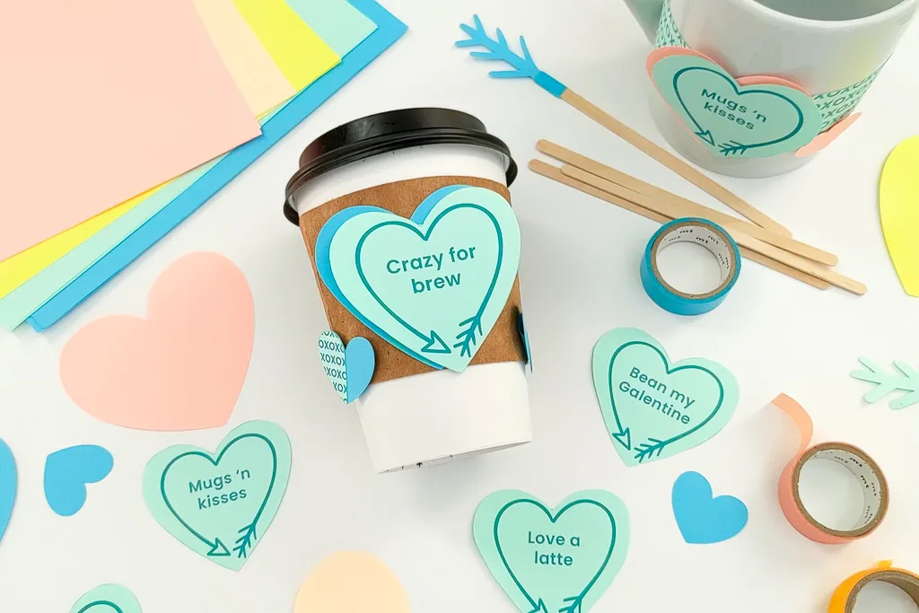 Crazy for brew DIY printable hearts for a Valentine's Day coffee gift
