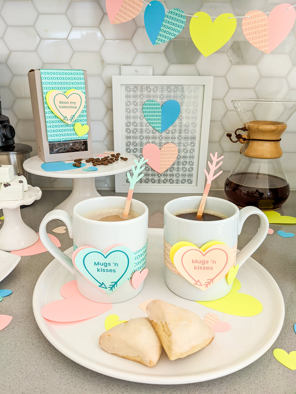 DIY coffee bar ideas for Valentine's Day with printable coffee puns